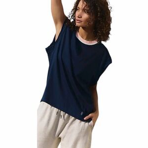 FREE PEOPLE MOVEMENT Women’s Navy Blue Sleeveless Square Up Oversized Tee Small
